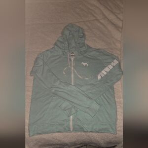 PINK Victoria's Secret womens zip up mint green hoodie - medium